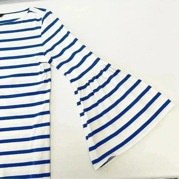 Banana Republic Bell Sleeve Top Supima Cotton Stripes White & Blue XS - Picture 11 of 16